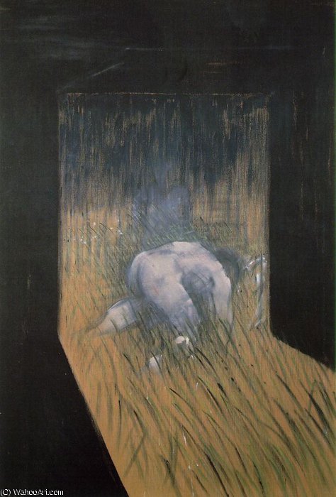 Francis Bacon - Mann kniend im Gras