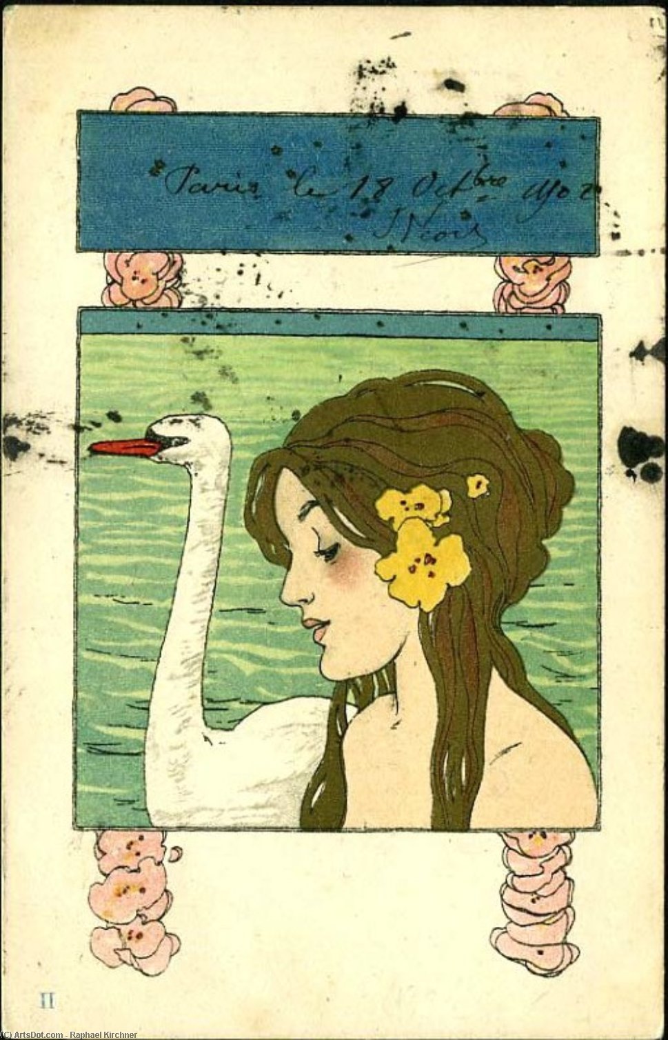 Leda And The Swan — Raphael Kirchner