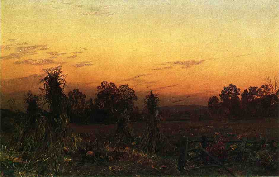 Corn Shocks And Pumpkins — William Trost Richards