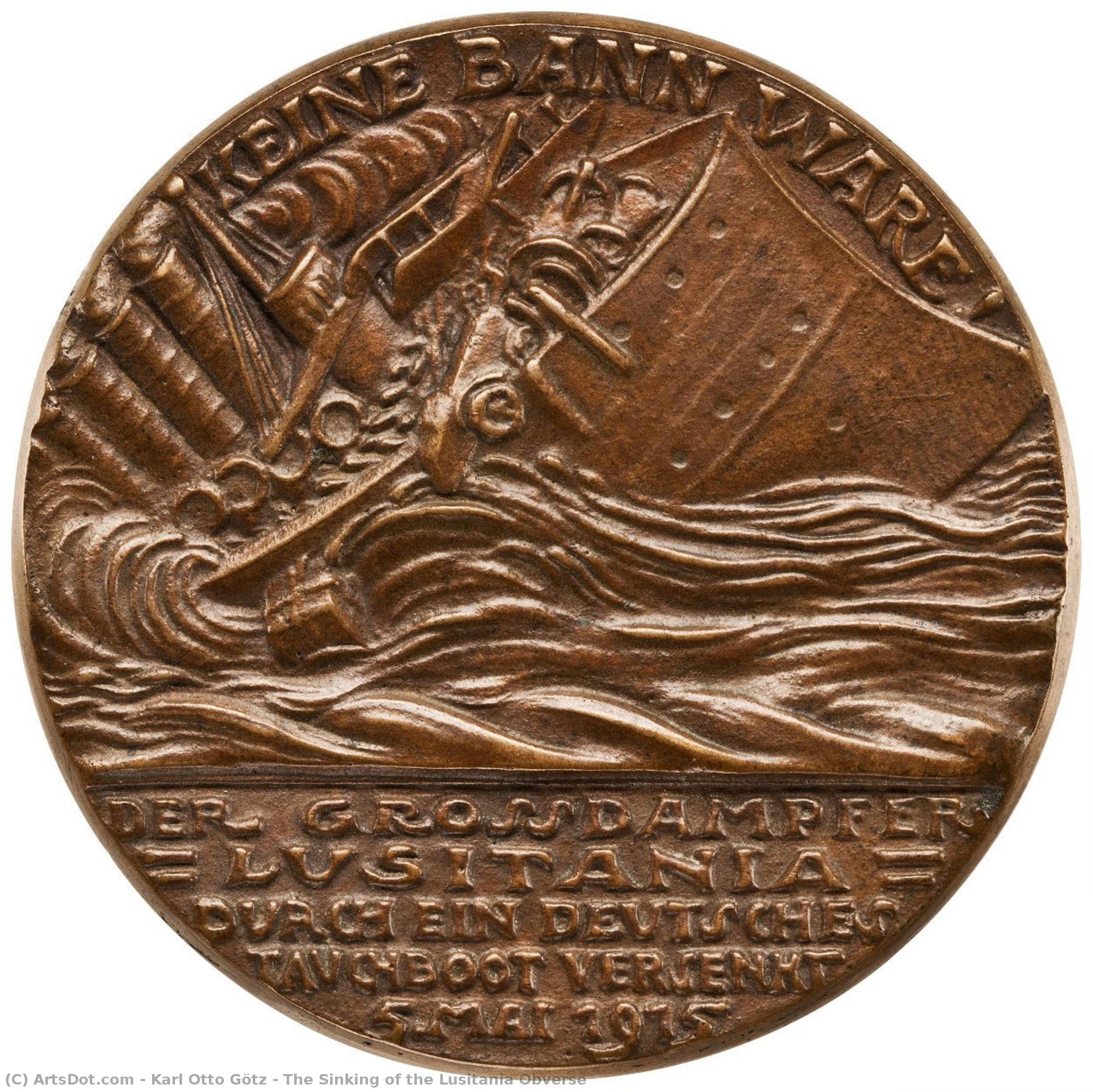 The Sinking Of The Lusitania Obverse — Karl Otto Götz, Bronze, Art Informel