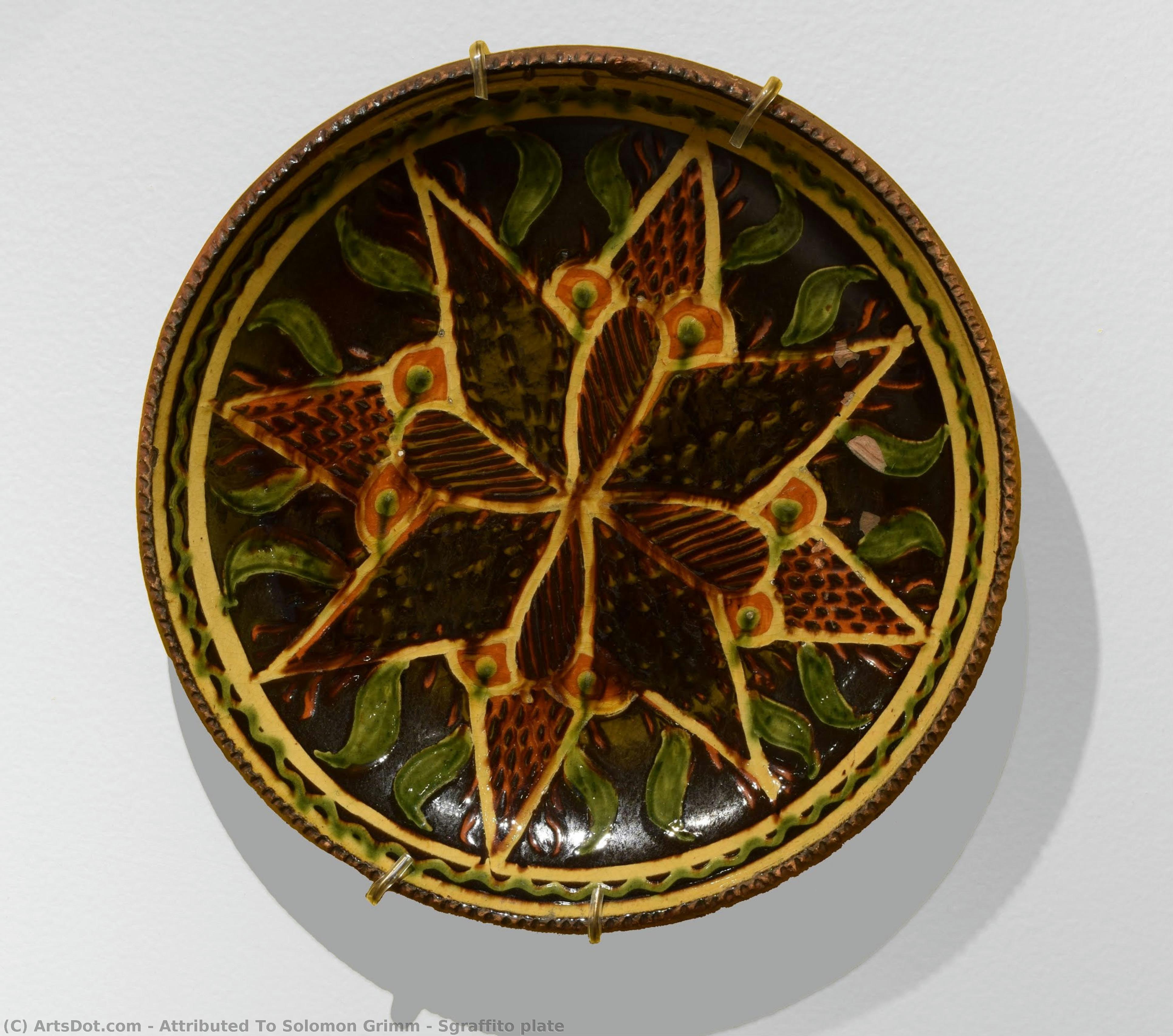 Sgraffito Plate — Attributed To Solomon Grimm