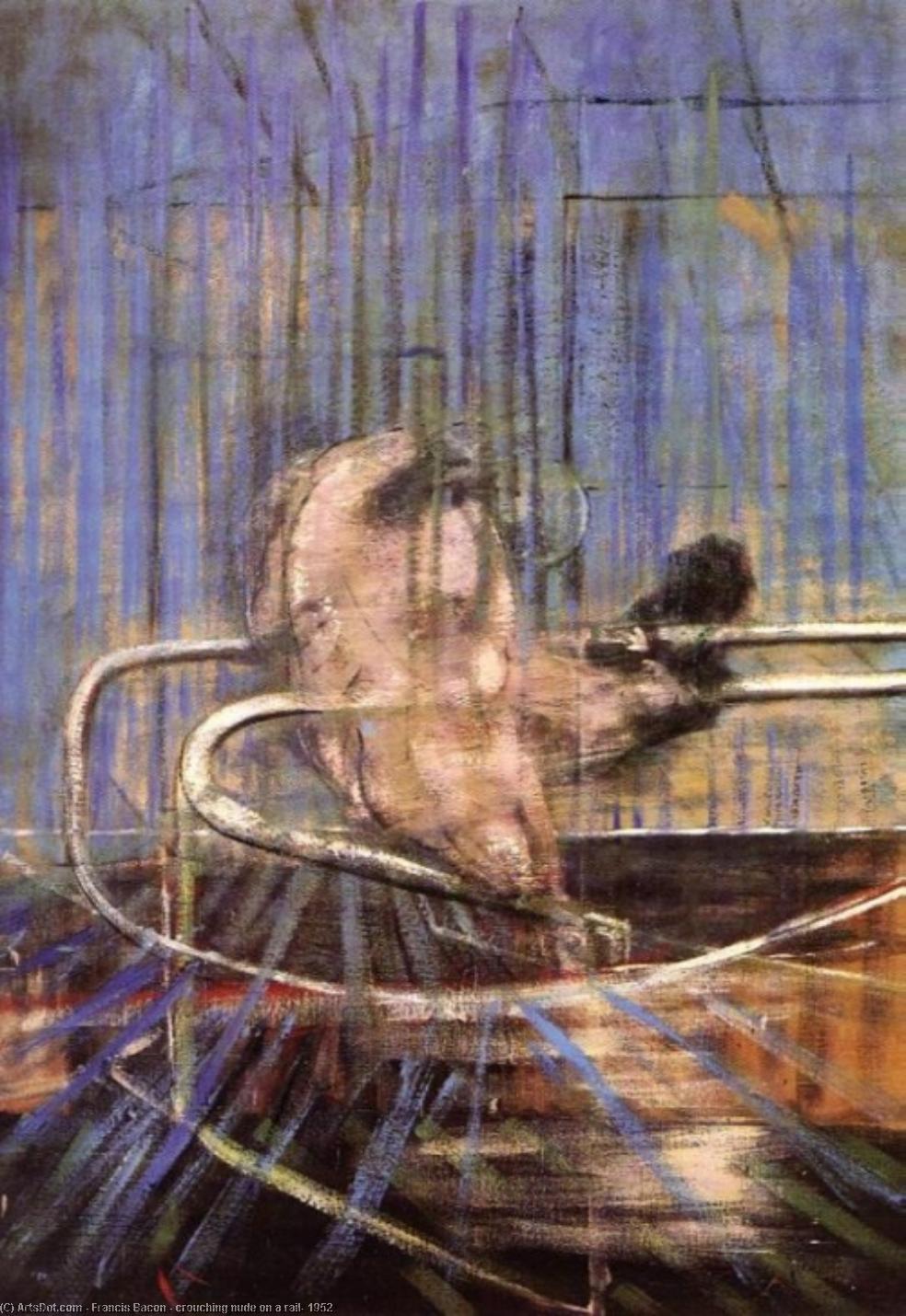 Francis Bacon - crouching nude on a rail, 1952