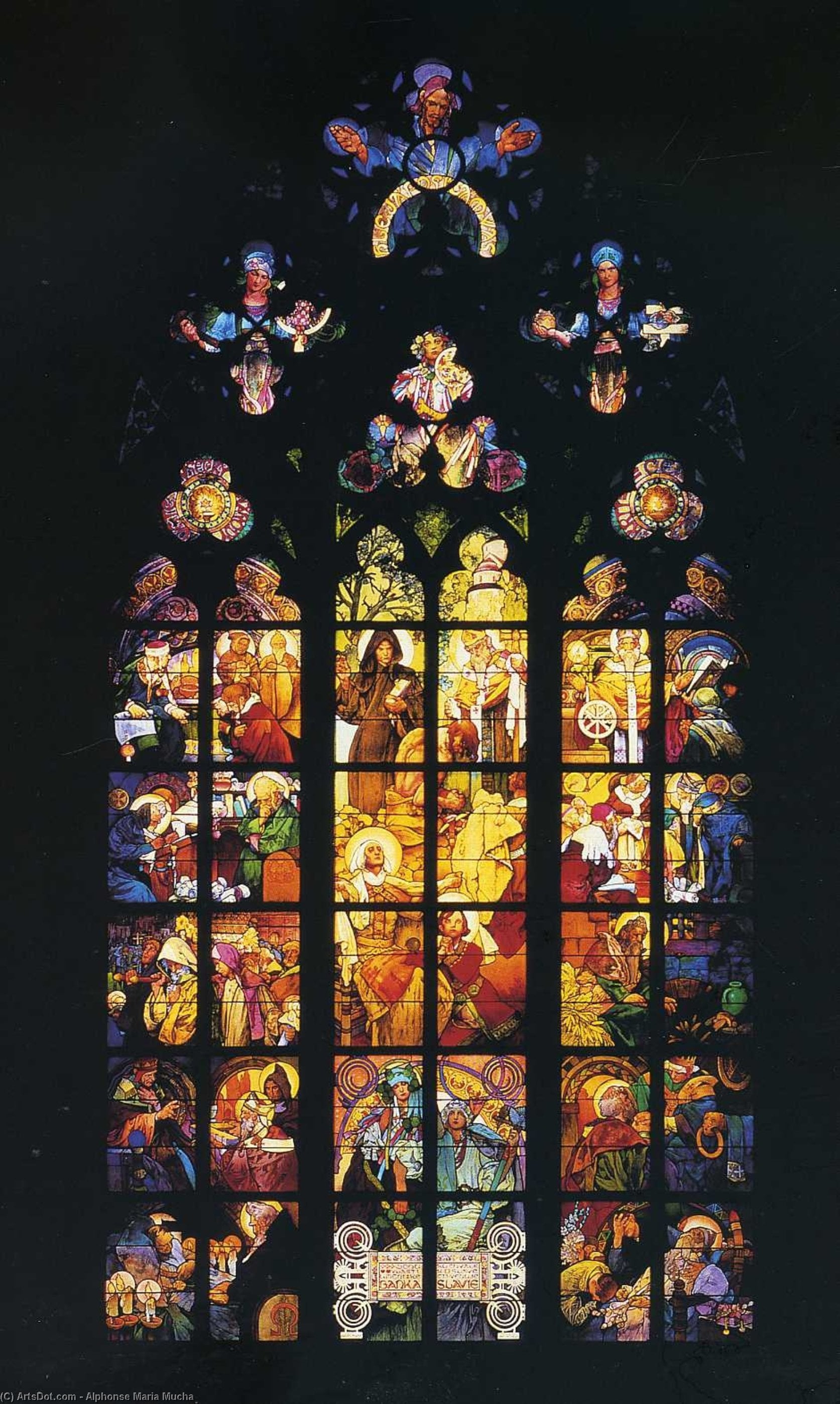 Stained-glass Window In St. Vitus Cathedral — Alphonse Mucha