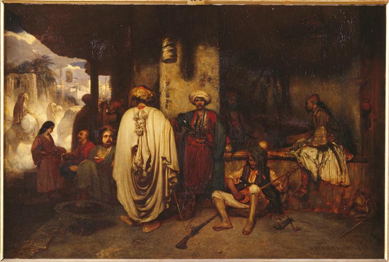 Get a hand made painting of UN CORPS DE GARDE TURC SUR LA ROUTE DE