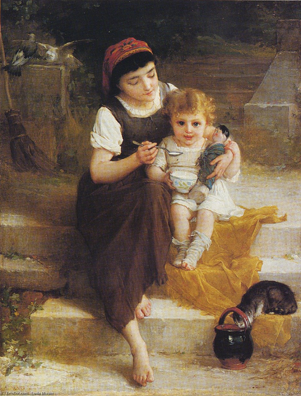 Lunch On The Steps — Émile Munier