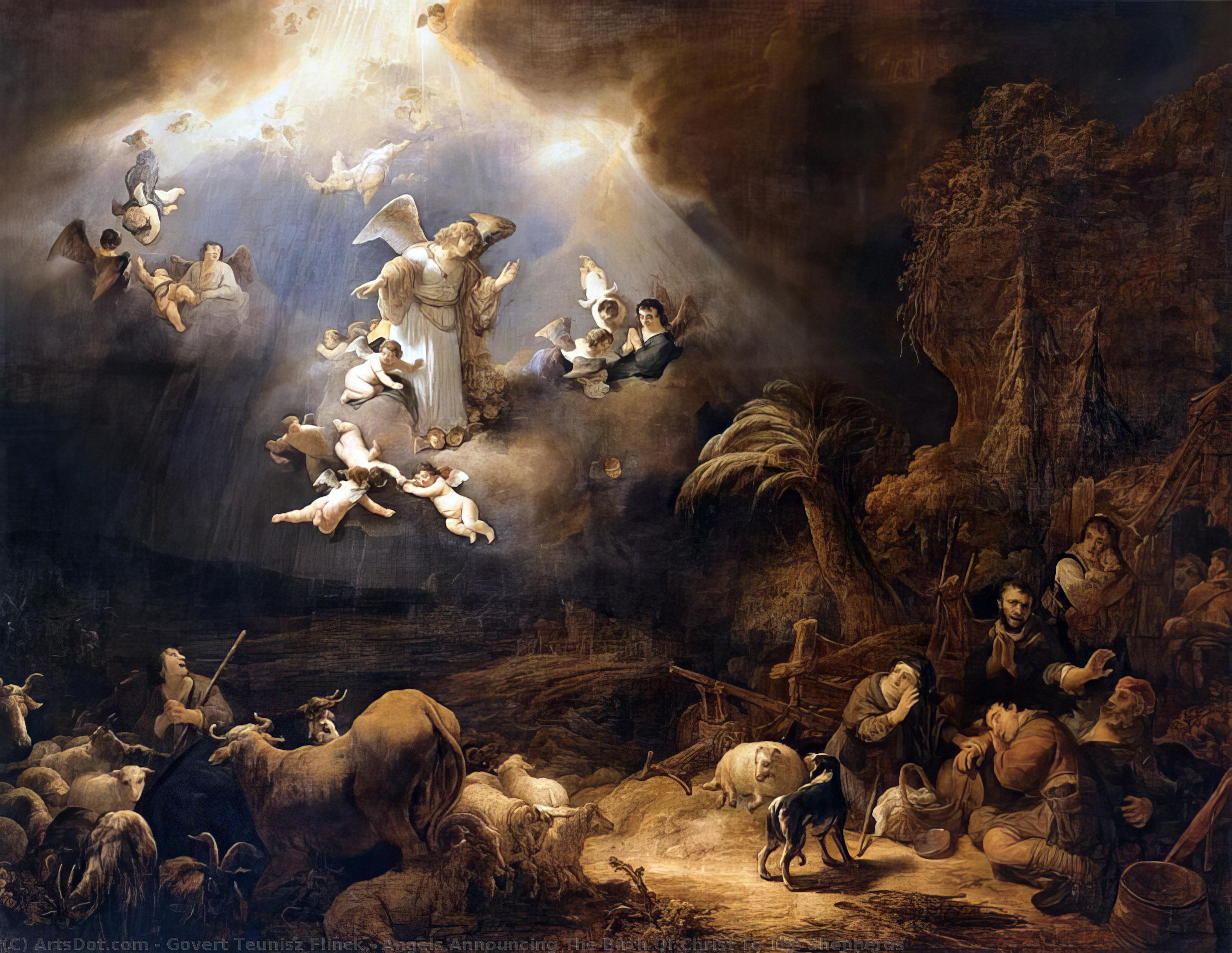 Govert Teunisz Flinck Rembrandt's Shadow Play, Dutch Baroque Drama, Faith & Divine Grace, Biblical Narrative Told, Humble Figures Elevated, Golden Age Religious Mature Period <h2>a Divine Revelation: The Annunciation To The Shepherds</h2> <p>govert Teu — Govert Teunisz Flinck