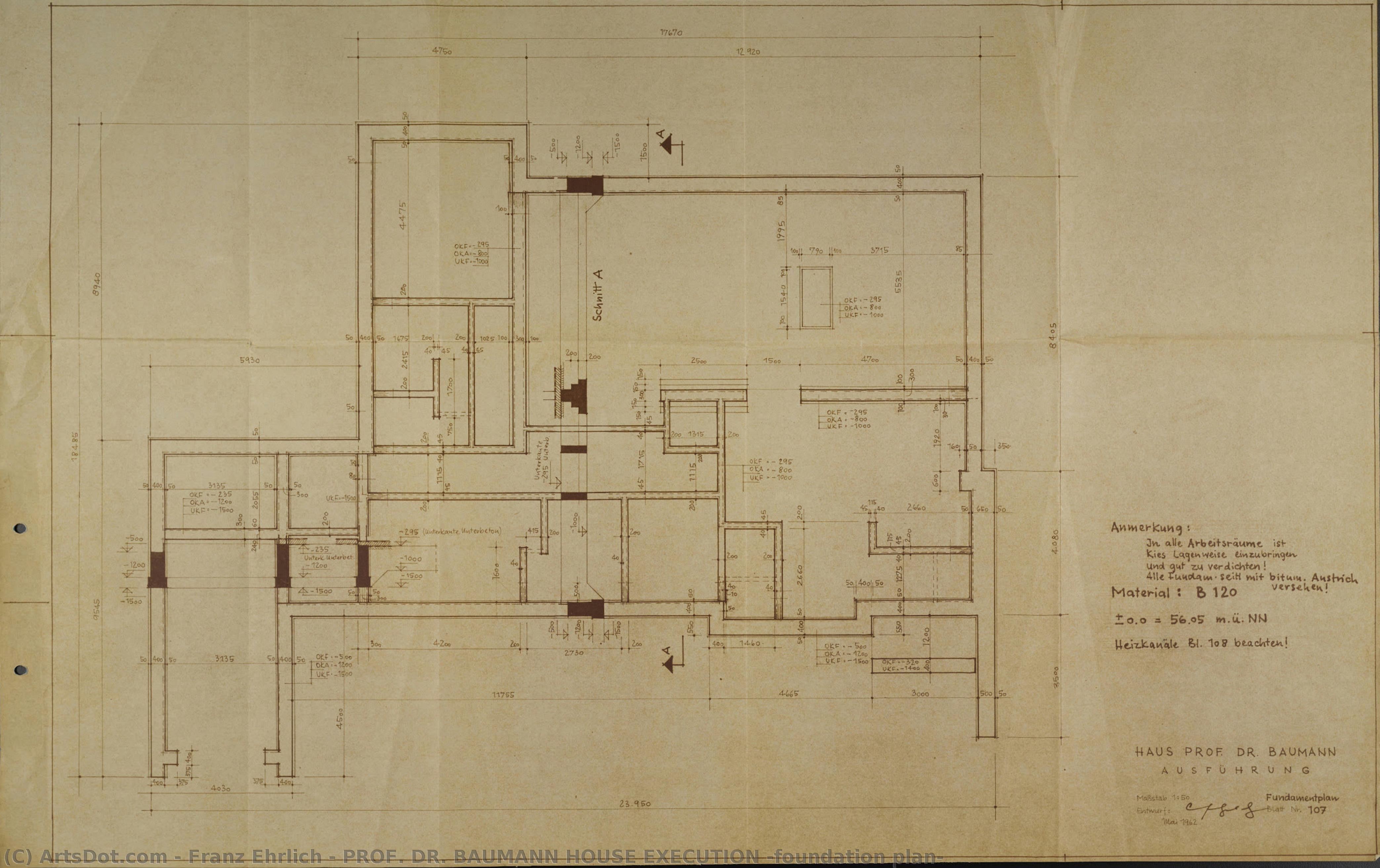 Prof. Dr. Baumann House Execution (foundation Plan) — Francas Ehrlichas