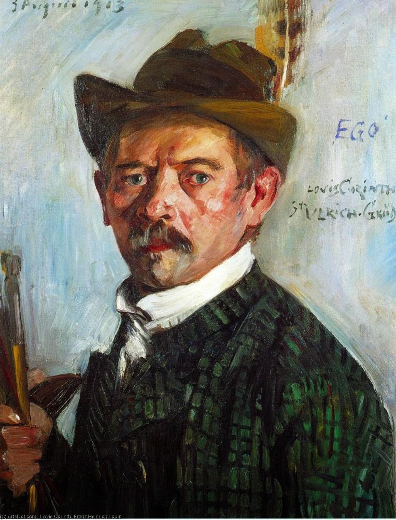 لوئيس كورينت - Self Portrait in a Tyrolean Hat