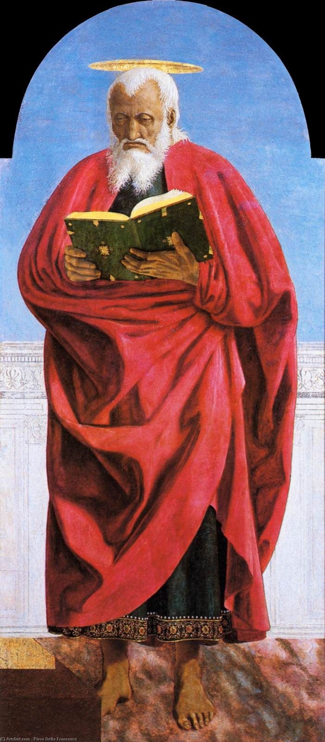 Piero della Francesca - Pyhän Augustinuksen polyptyykki: Evankelista Johannes