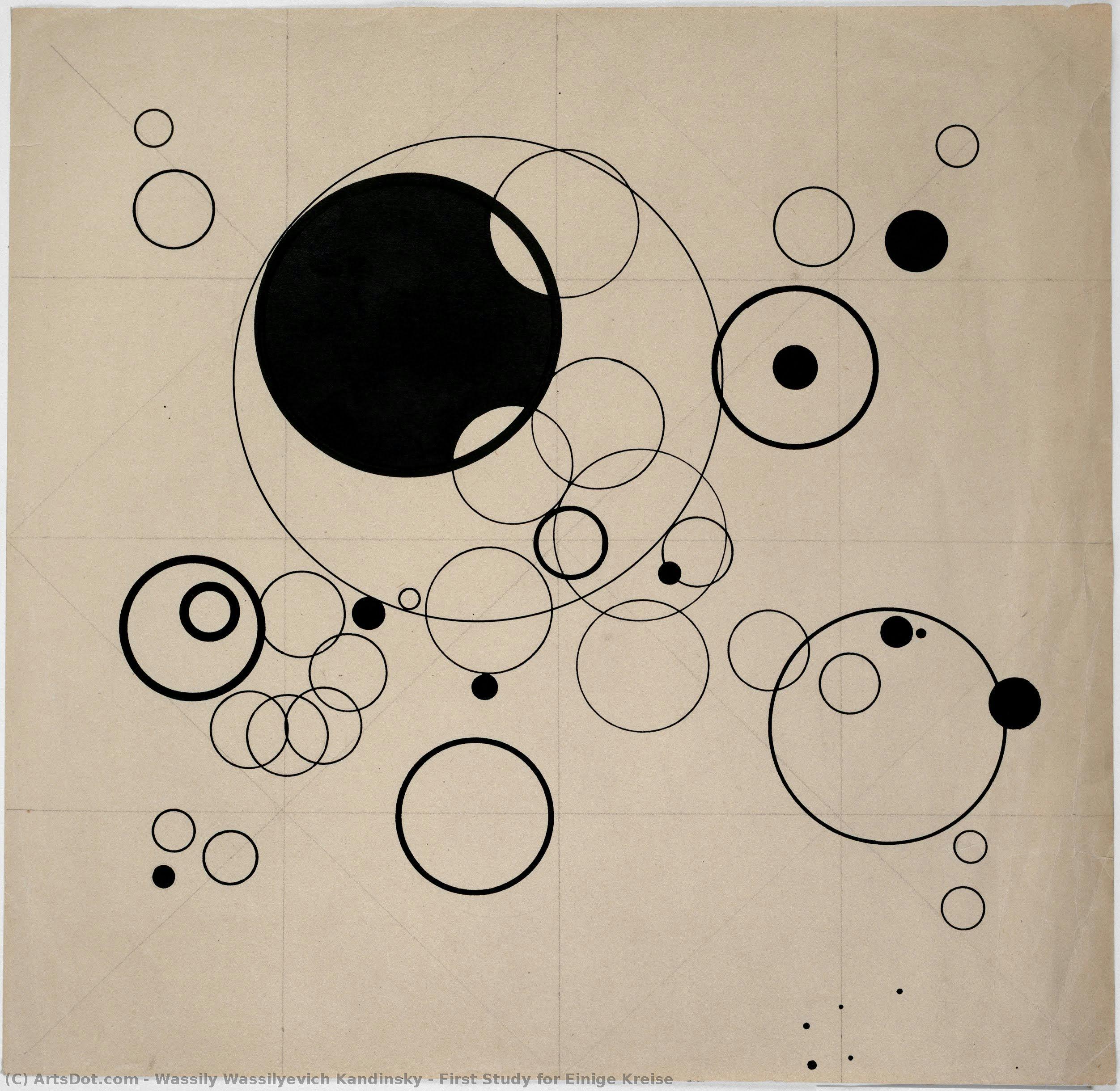 Wassily Wassilyevich Kandinsky - First Study for Einige Kreise