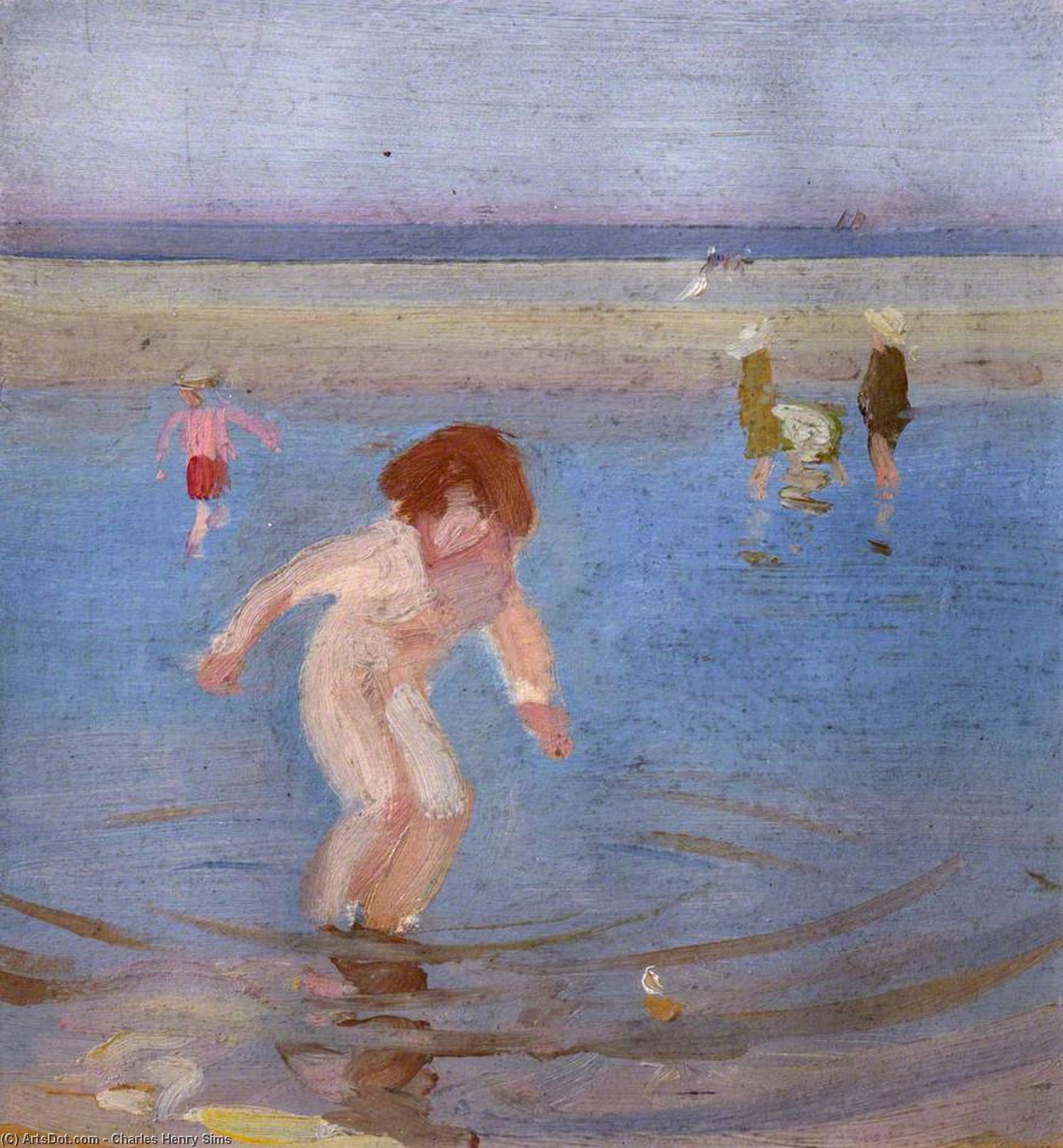 Children Bathing — Charles Henry Sims
