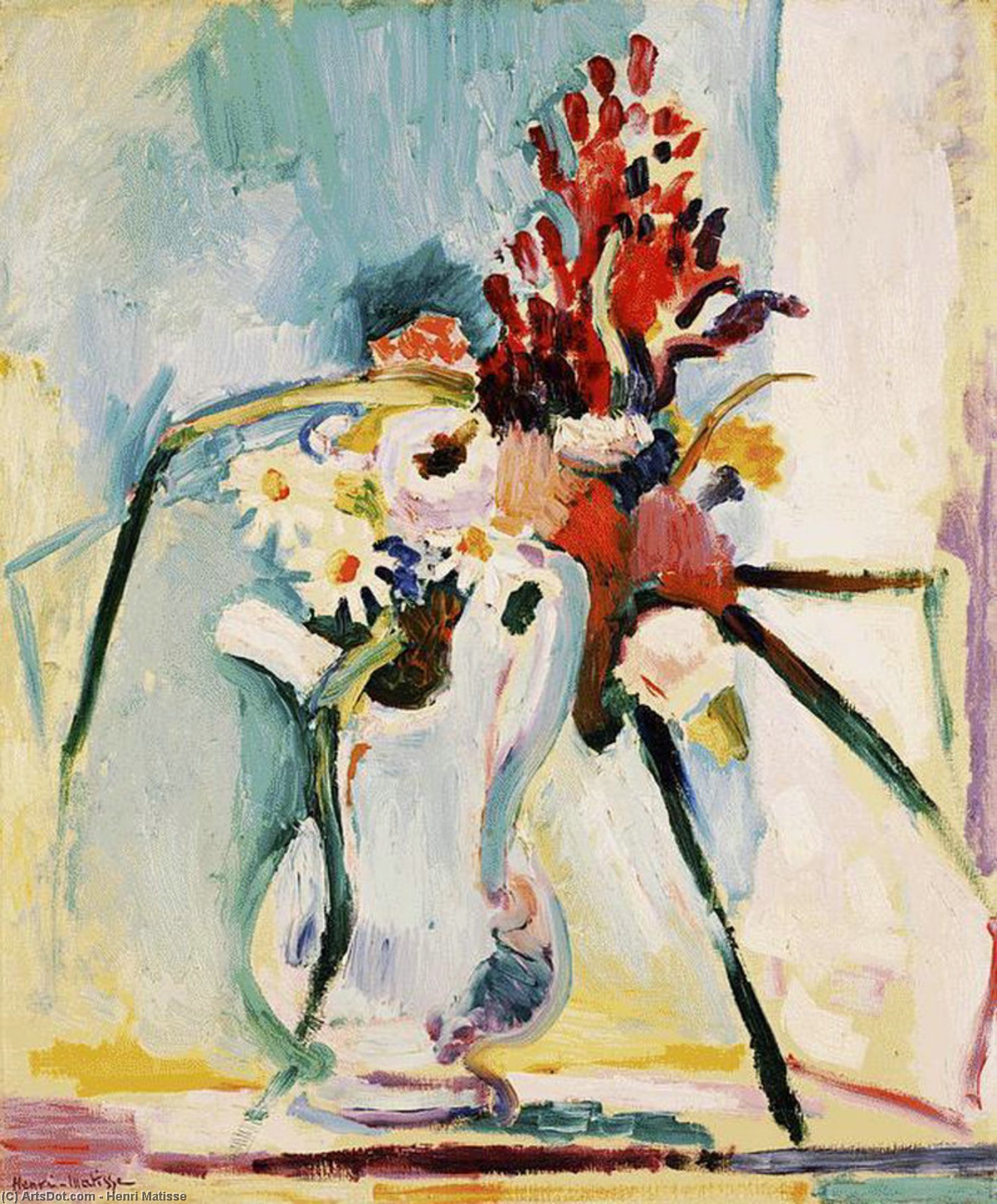 Flowers In A Pitcher — हेनरी मातिस