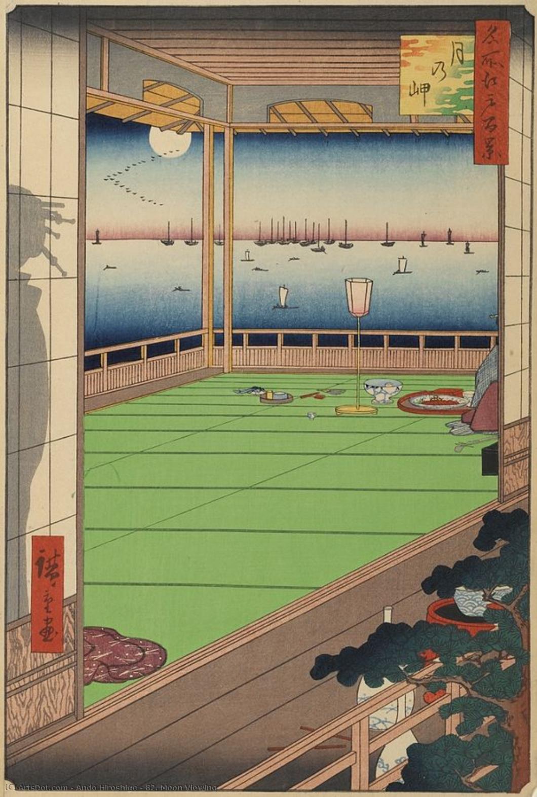 Hiroshige - 82. Moon Viewing