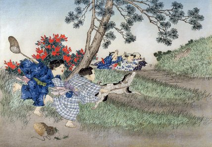 Chasing Rabbits — Kobayashi Eitaku