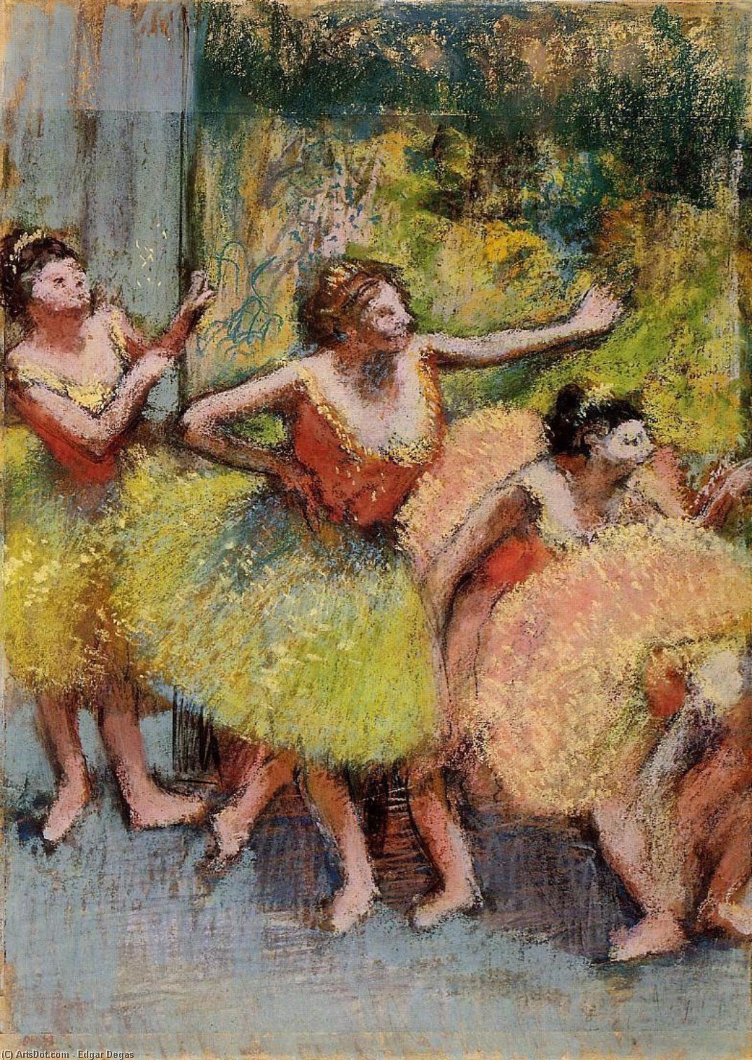 hilaire-germain-edgar degas - Danseuses en vert et jaune