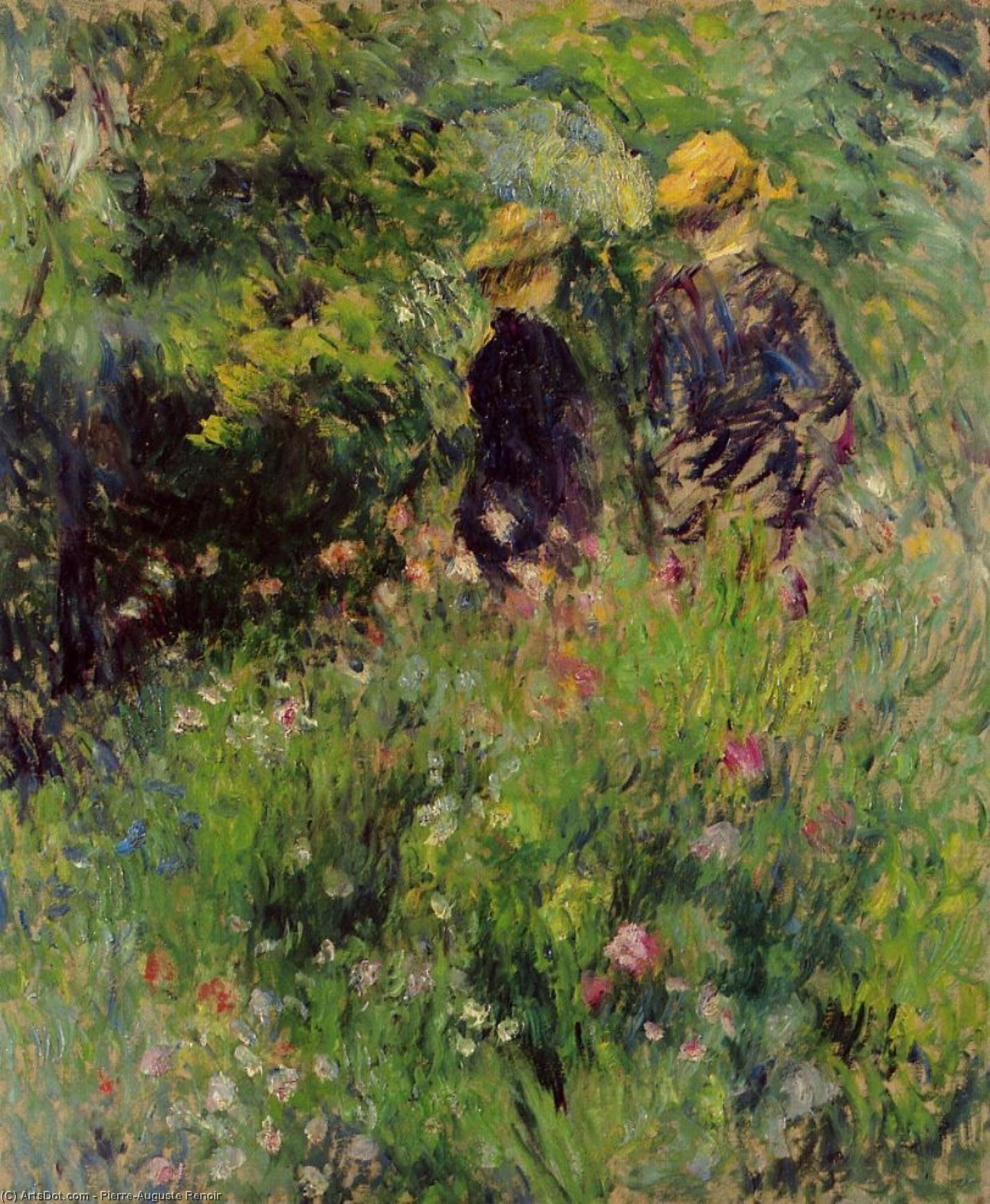 Pierre-Auguste Renoir - Conversation dans un jardin de roses