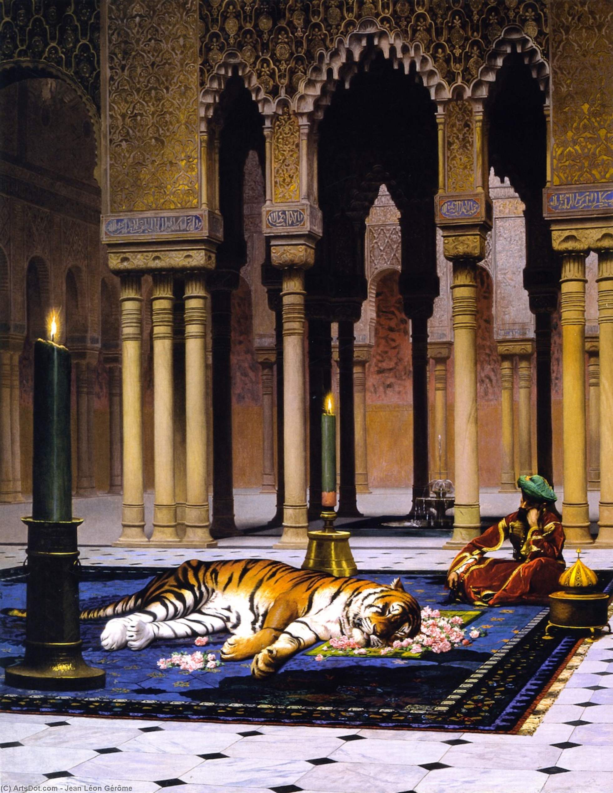 The Pasha's Sorrow (also Known As Dead Tiger) — Jean-léon Gérôme, Oil On Canvas, Orientalist Academic Painting
