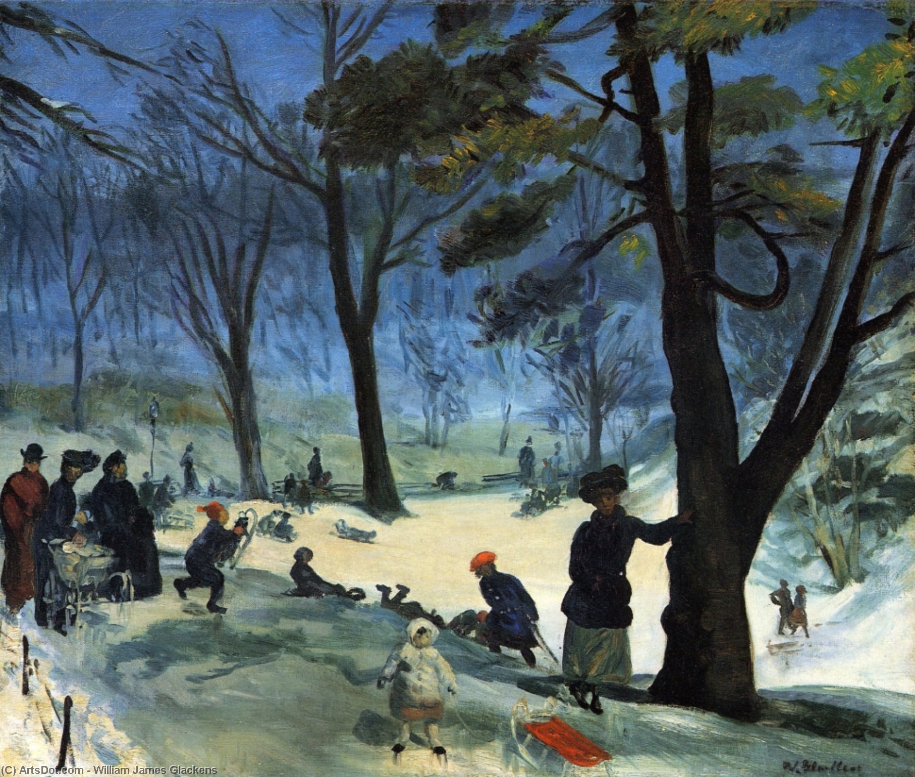 Central Park En Hiver — William James Glackens
