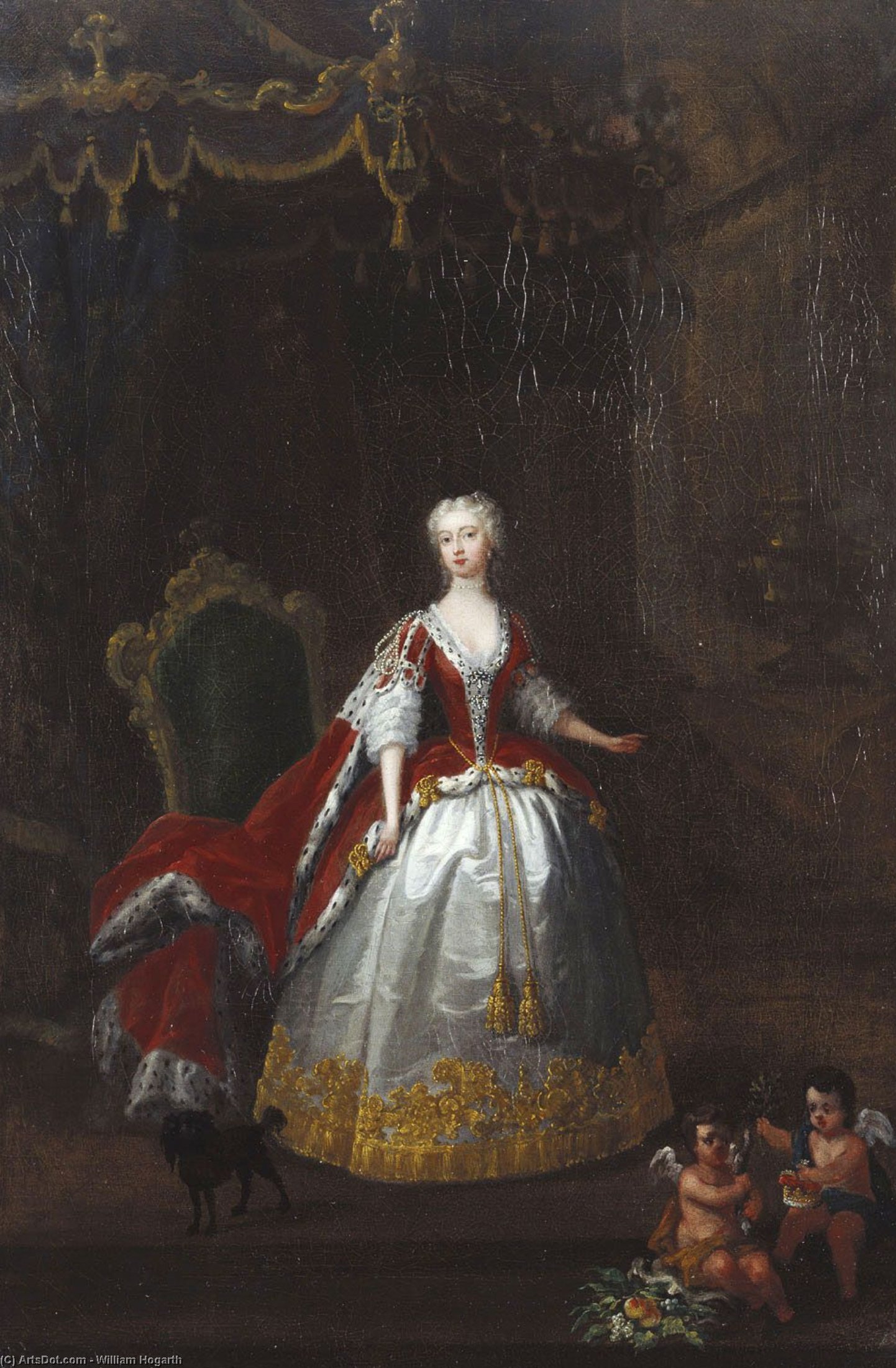 William Hogarth - Retrato de Augusta de Saxe-Gotha