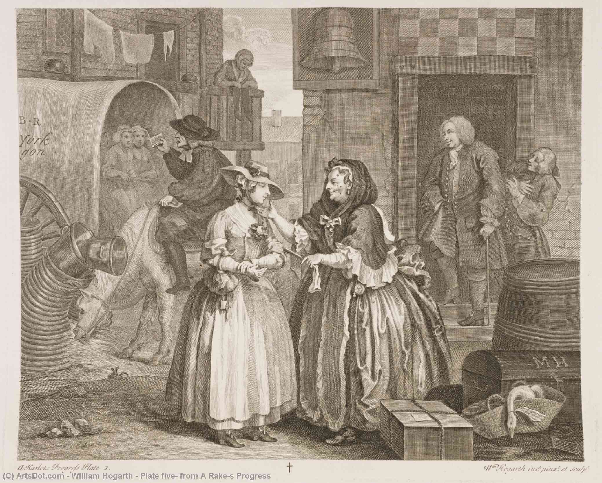 Vilijam Hogarth - Plate five, from A Rake's Progress