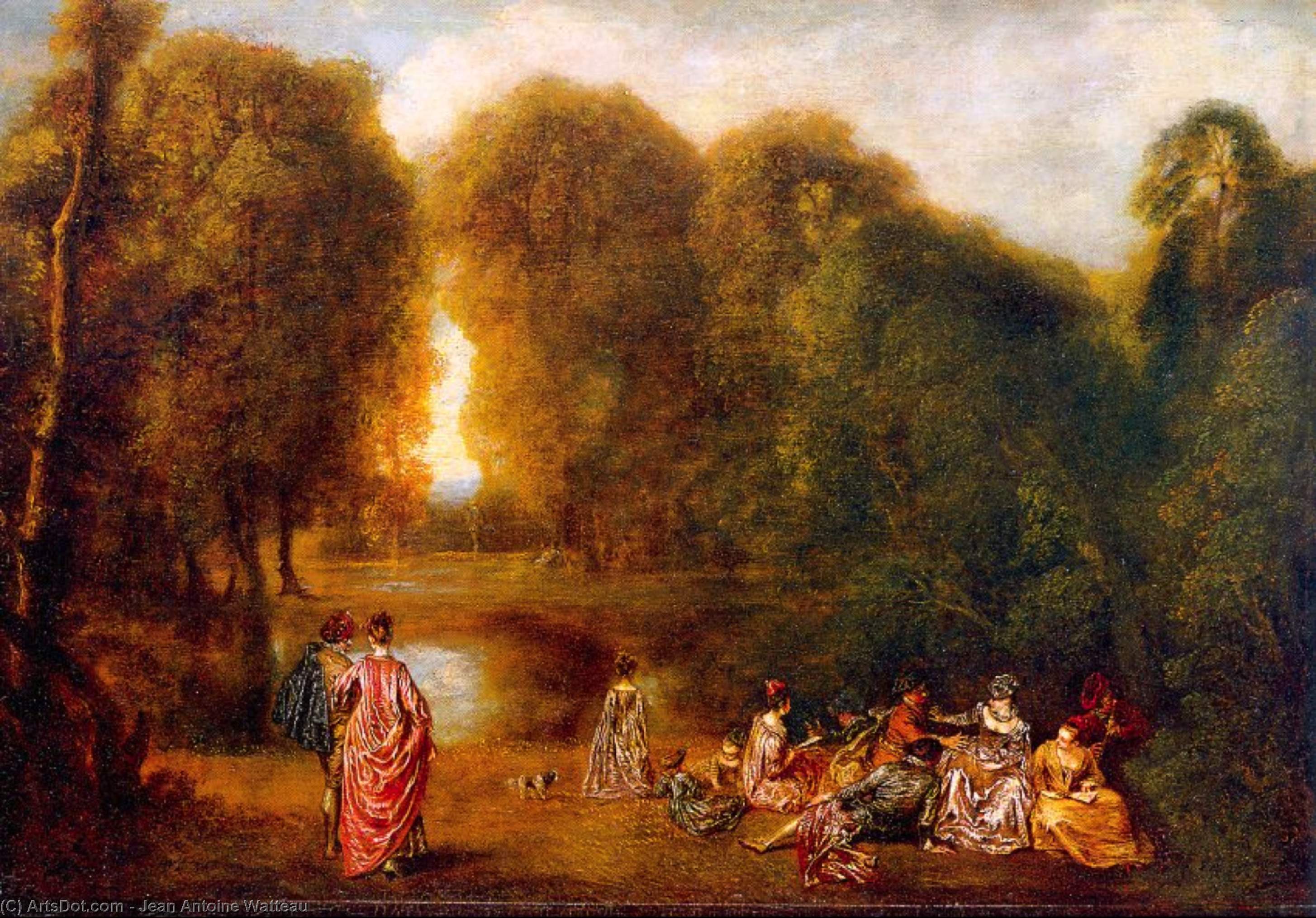 Jean-Antoine Watteau - Gathering in a Park