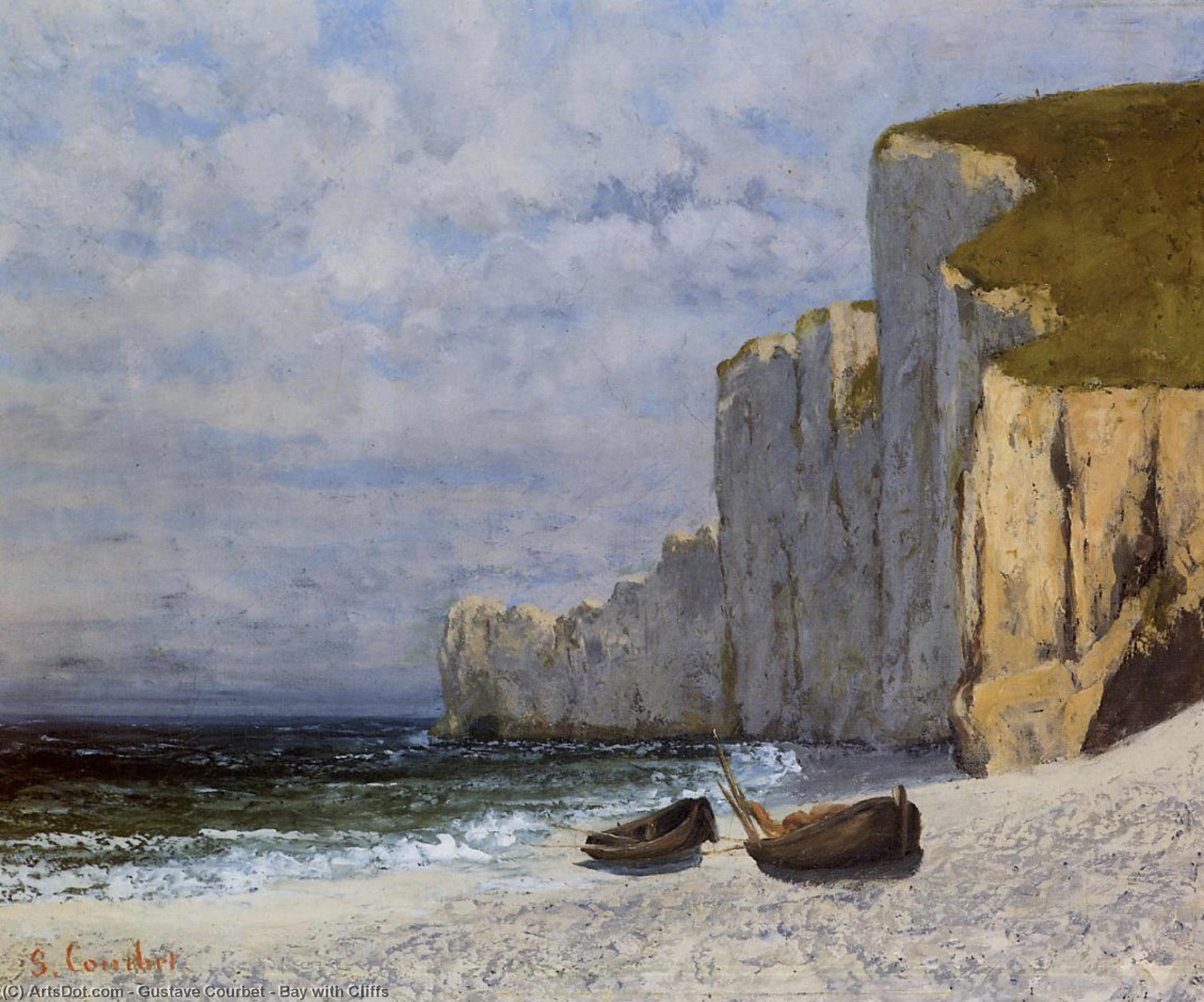 Bay With Cliffs — Gustav Courbet