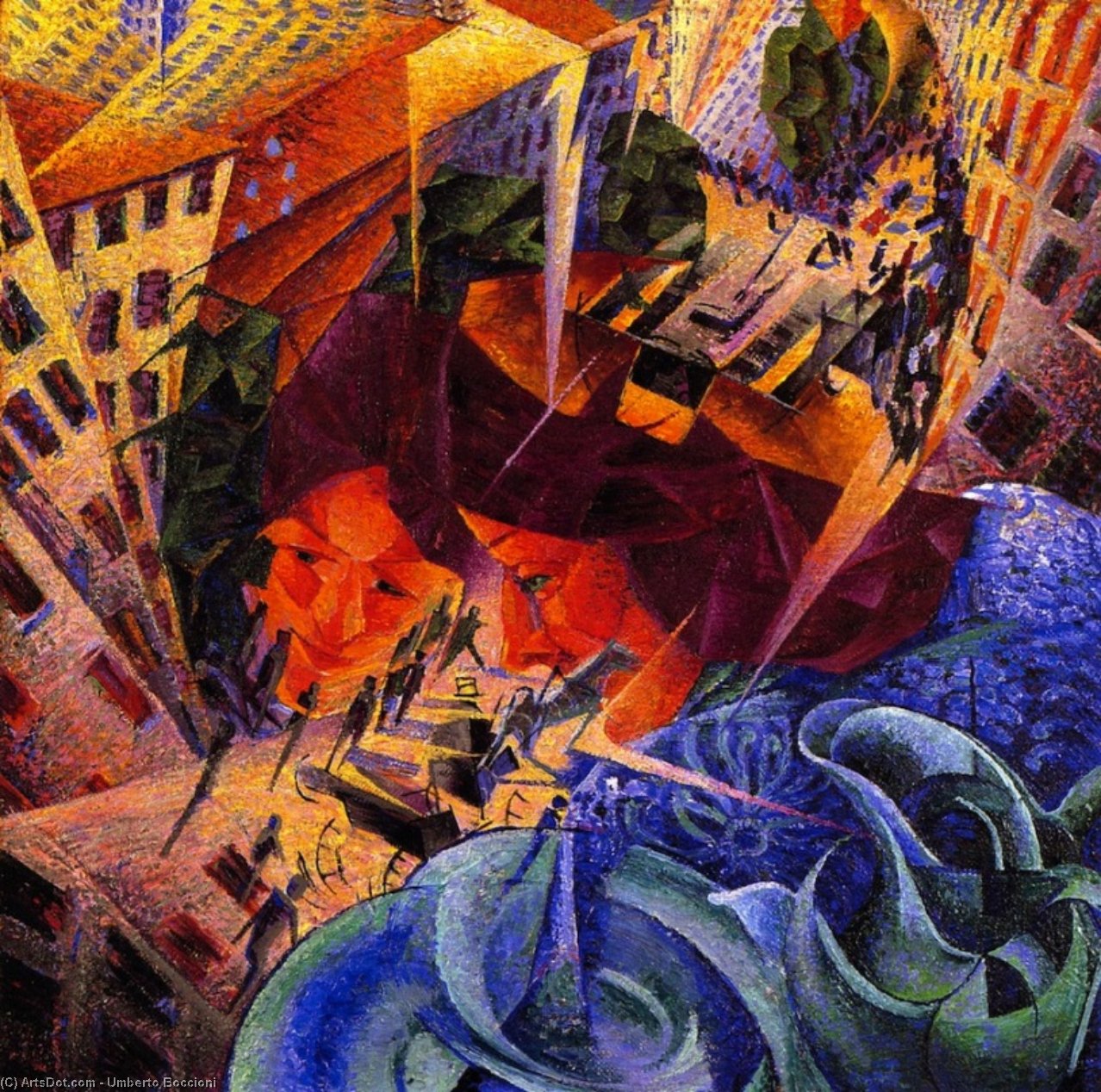 Simultaneous Visions — Умберто Боћони, Oil On Canvas, Futurist Movement