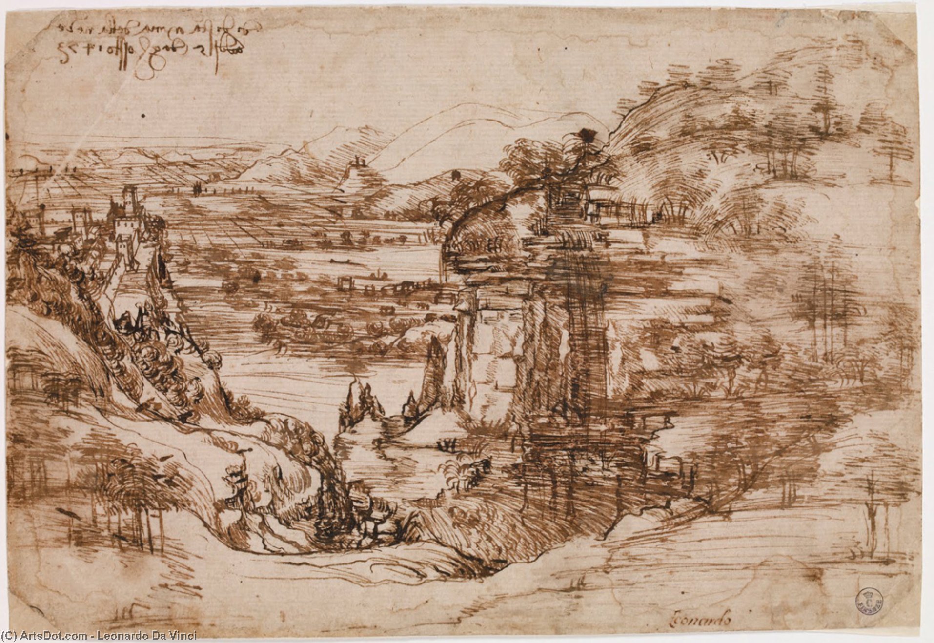 Arno Landscape — Леонардо Да Винчи