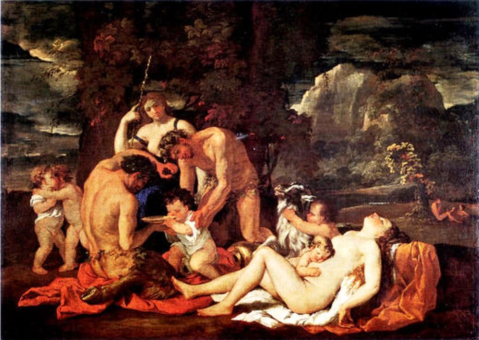 Nikolás Poussin - Krmení Bacha