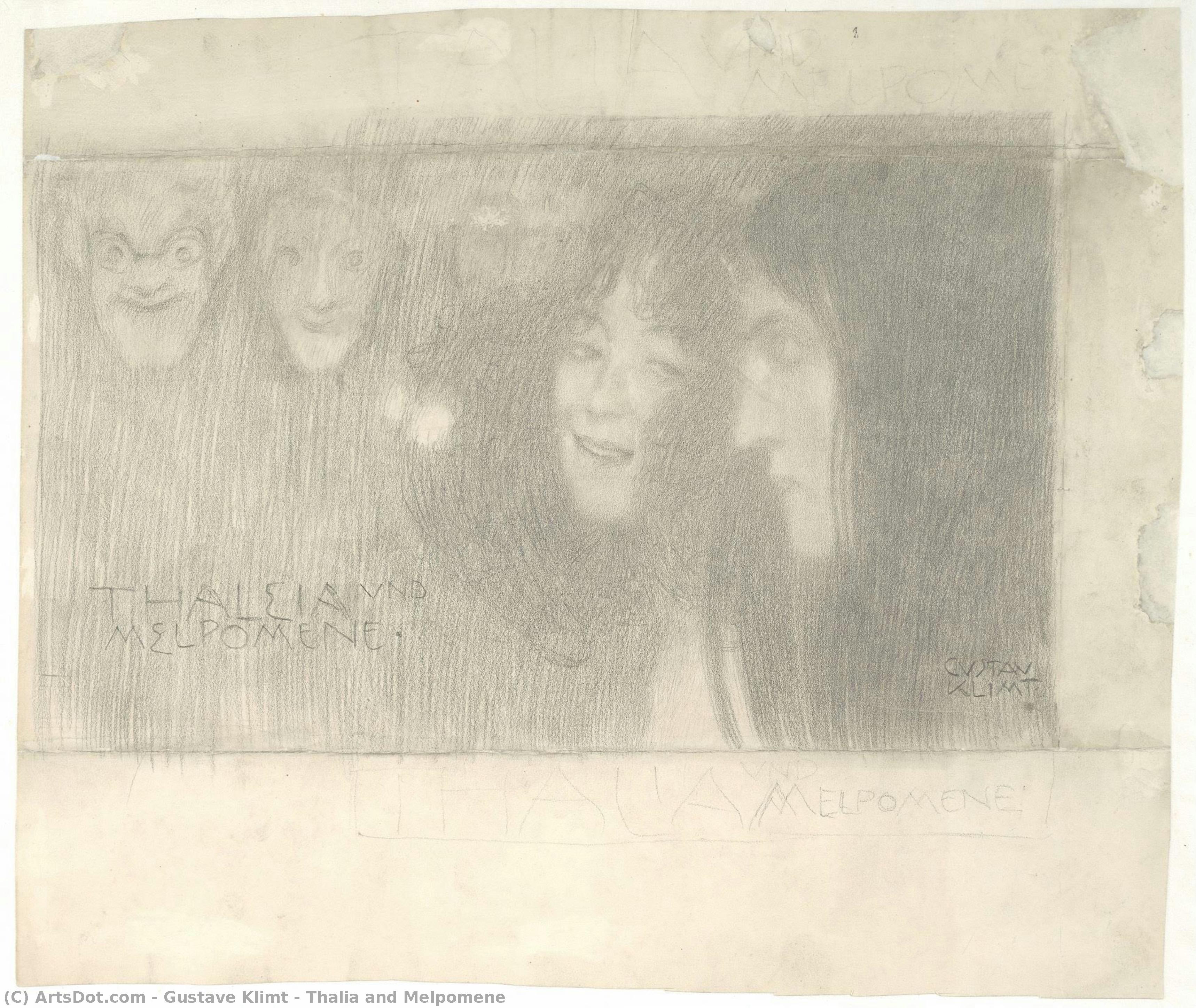 Talia E Melpomene — Gustav Klimt
