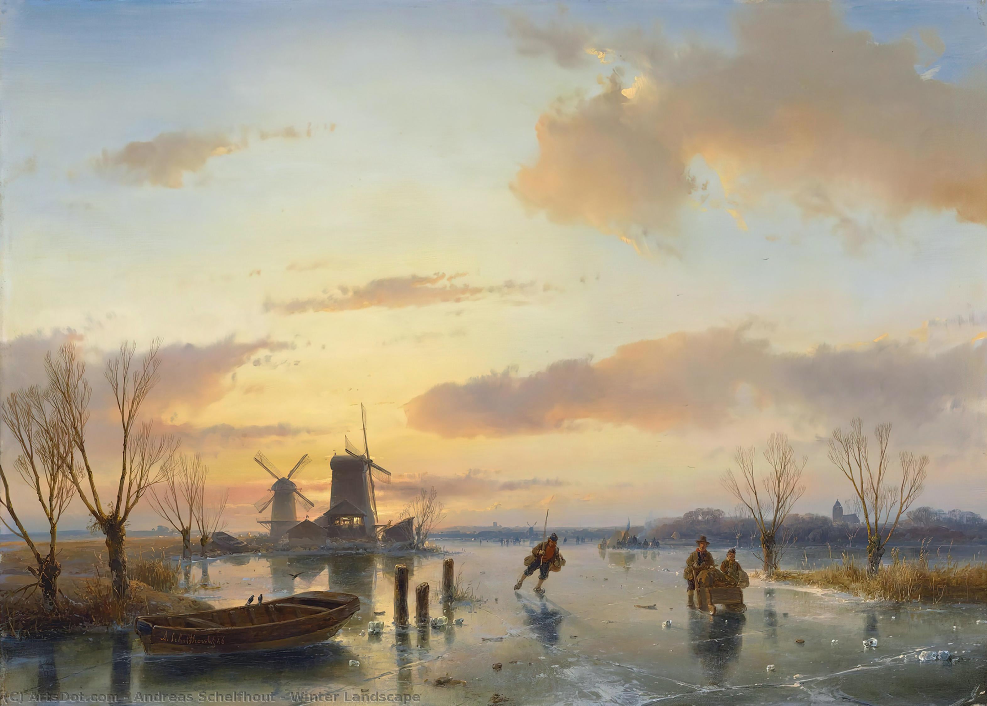 Andreas Schelfhout - Winter Landscape