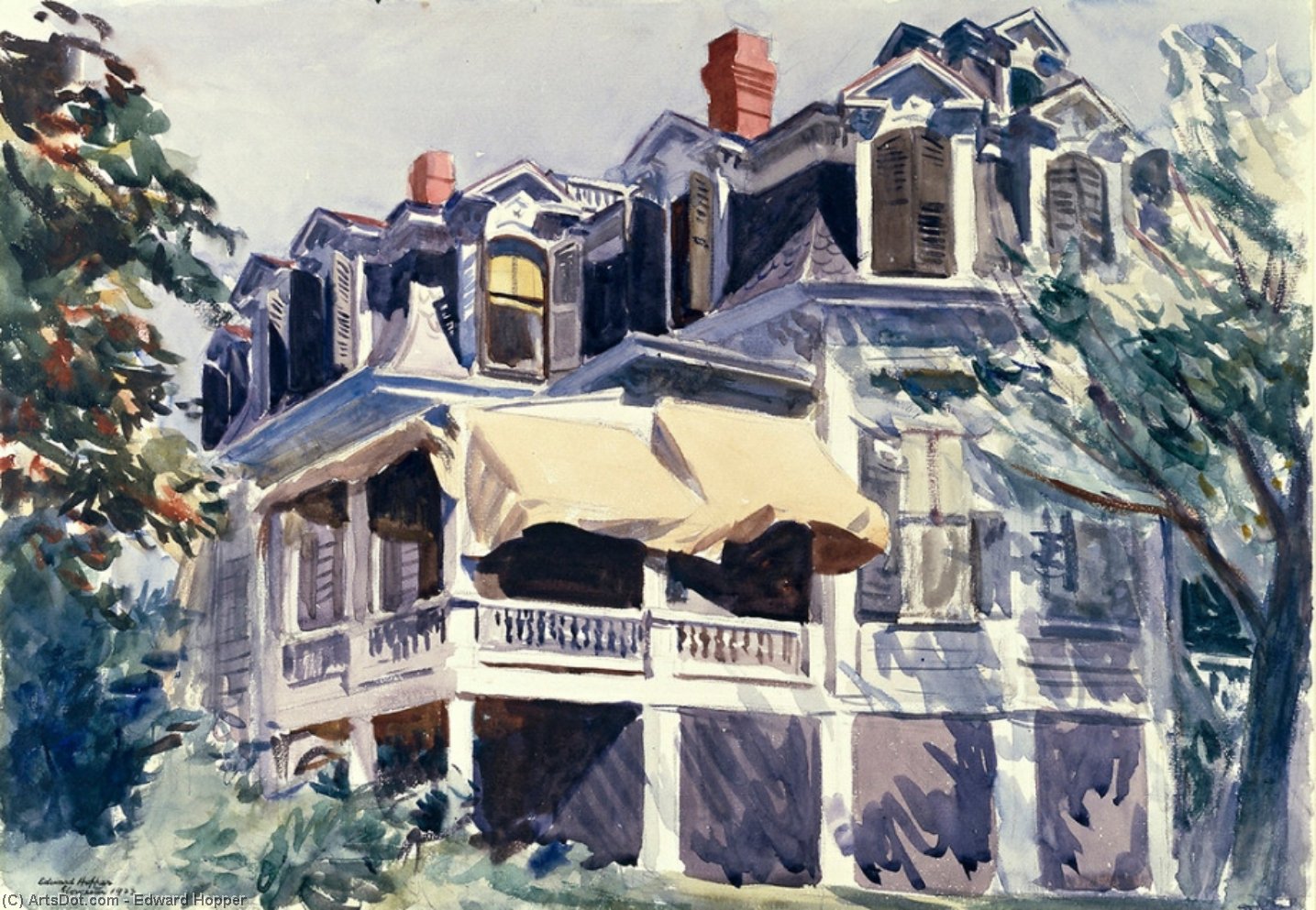 एडवर्ड हॉपर - The Mansard Roof