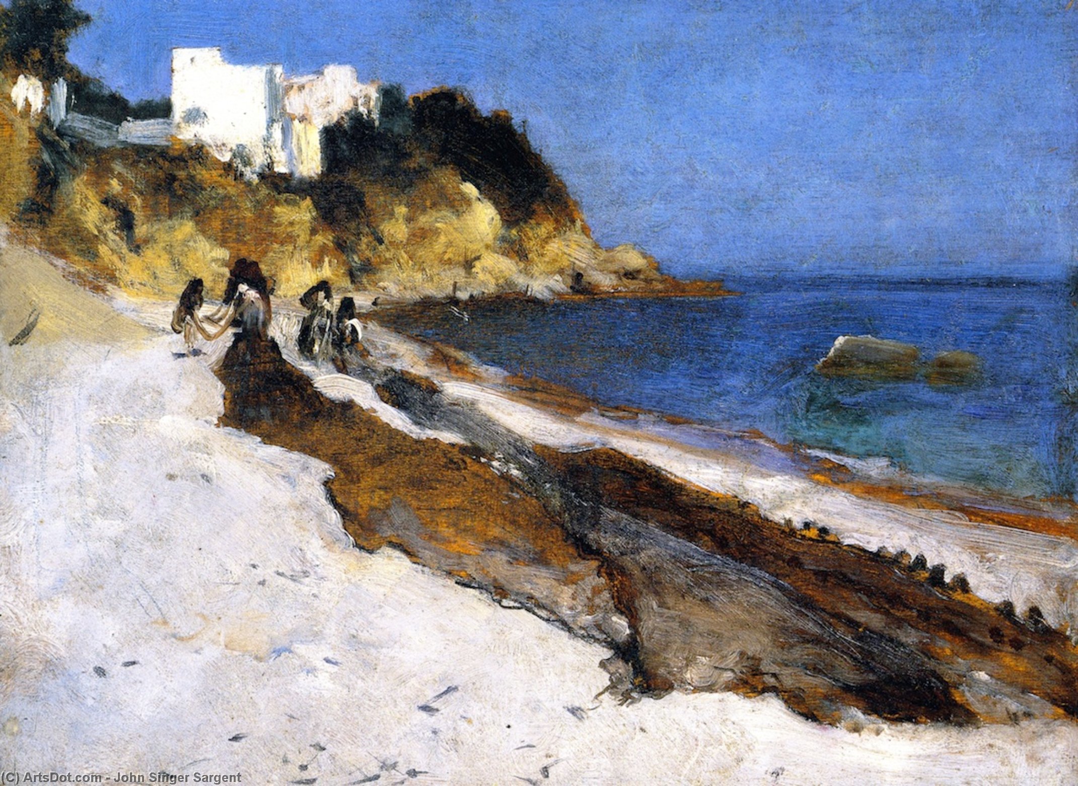 Moroccan Beach Scène (myös Algiersin Rannikko) — John Singer Sargent