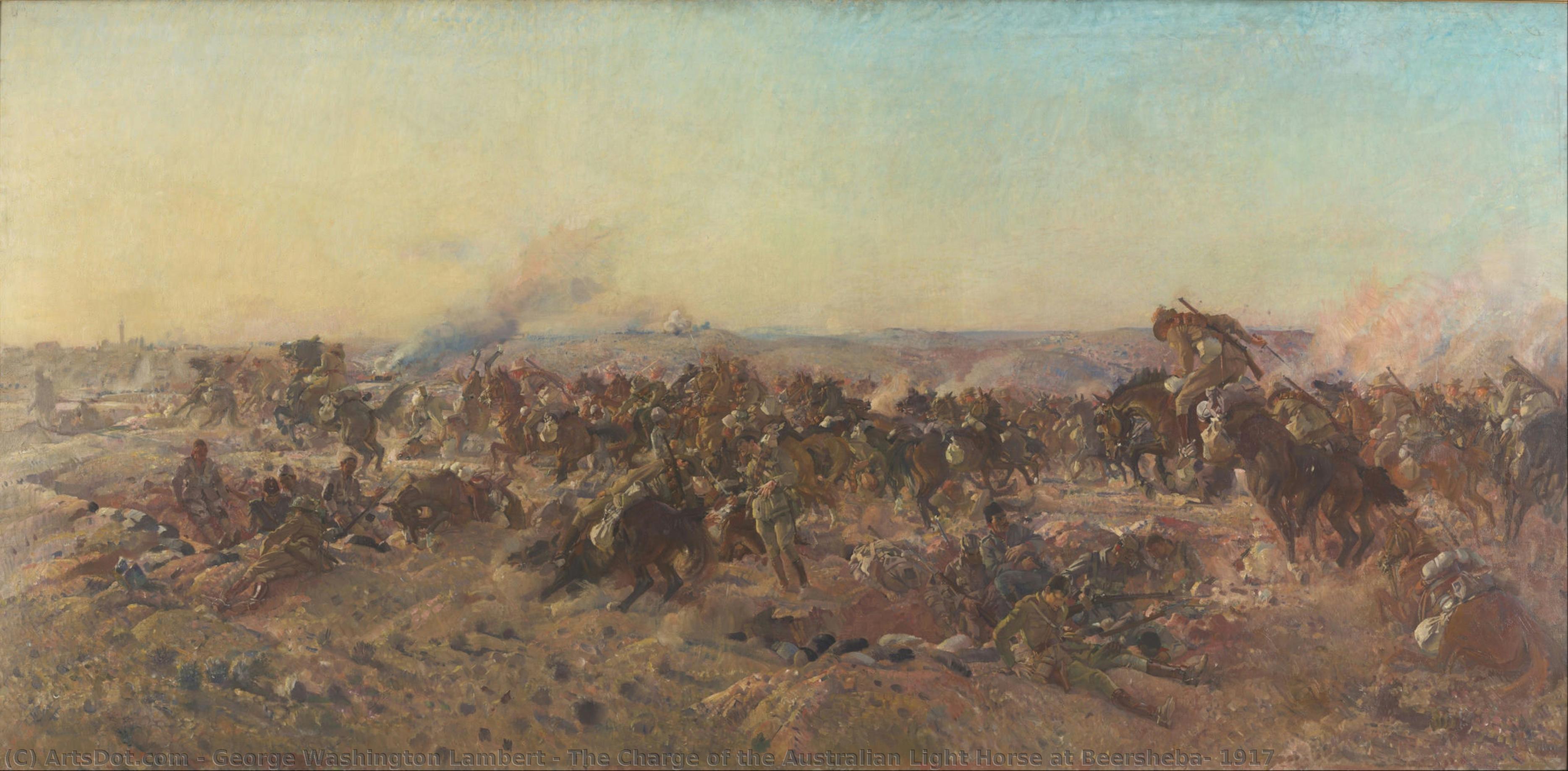 La Charge De L'australian Light Horse À Beersheba, 1917 — George Washington Lambert