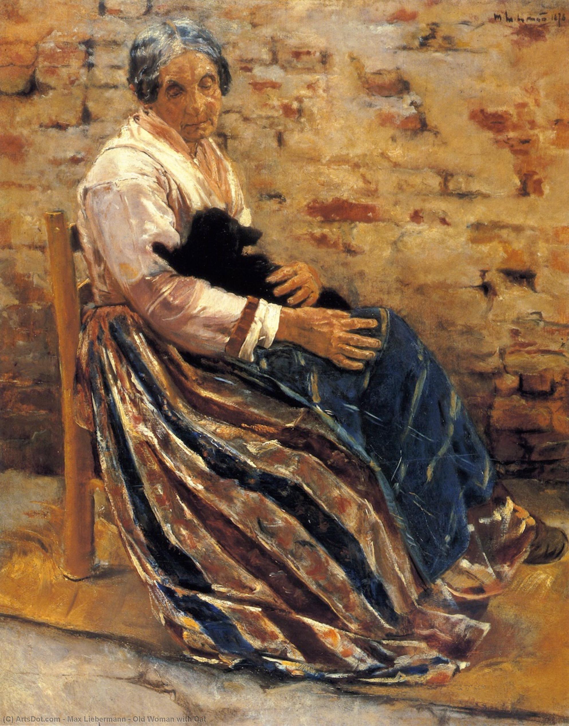 Max Liebermann - Vecchia Donna con Gatto