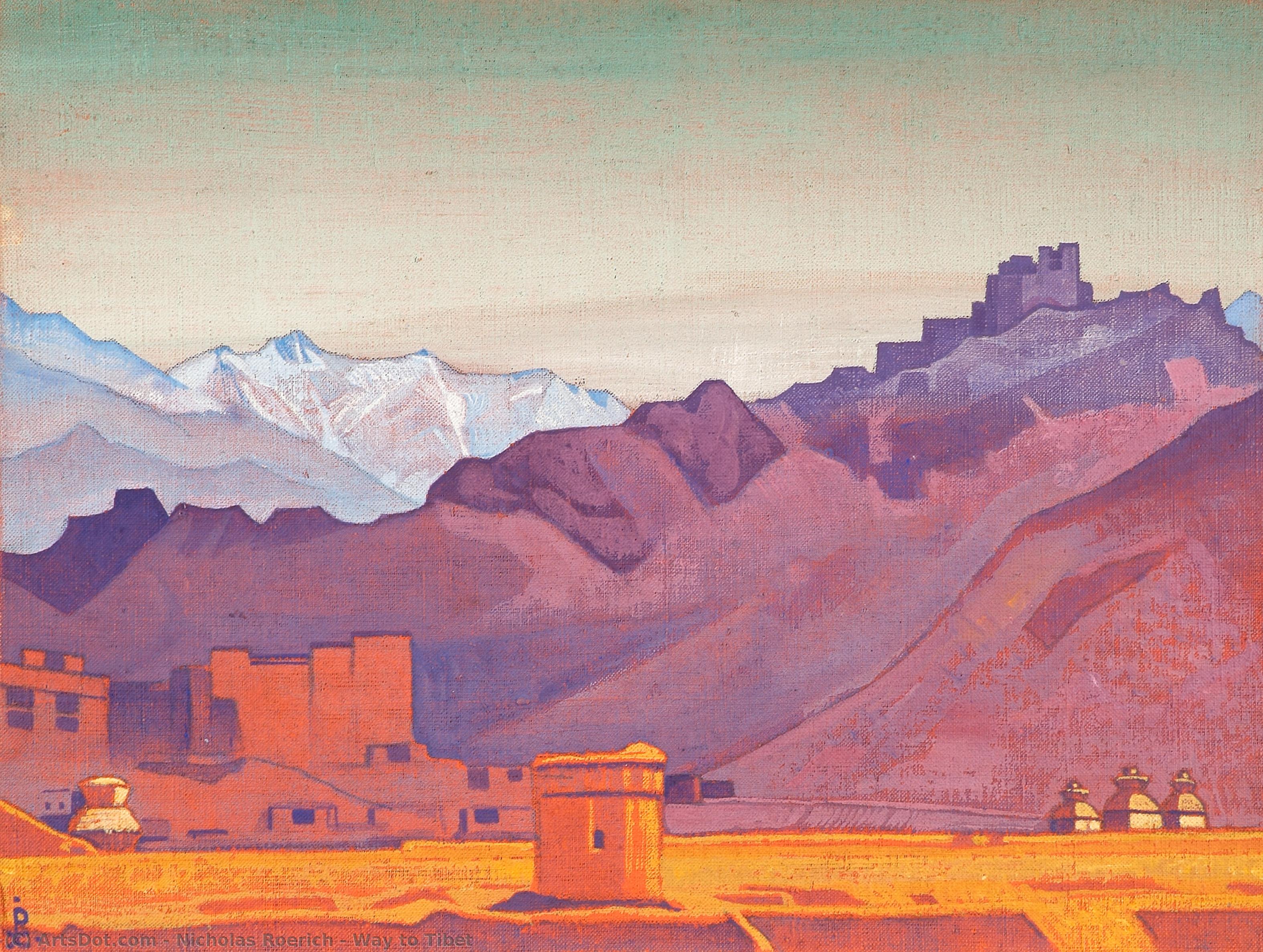 Way To Tibet — Nicholas Roerich, Acrylic On Canvas, Symbolist Landscape