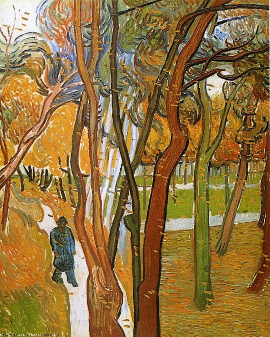 Der Spaziergang - Herabfallende Blätter — Vincent Willem Van Gogh