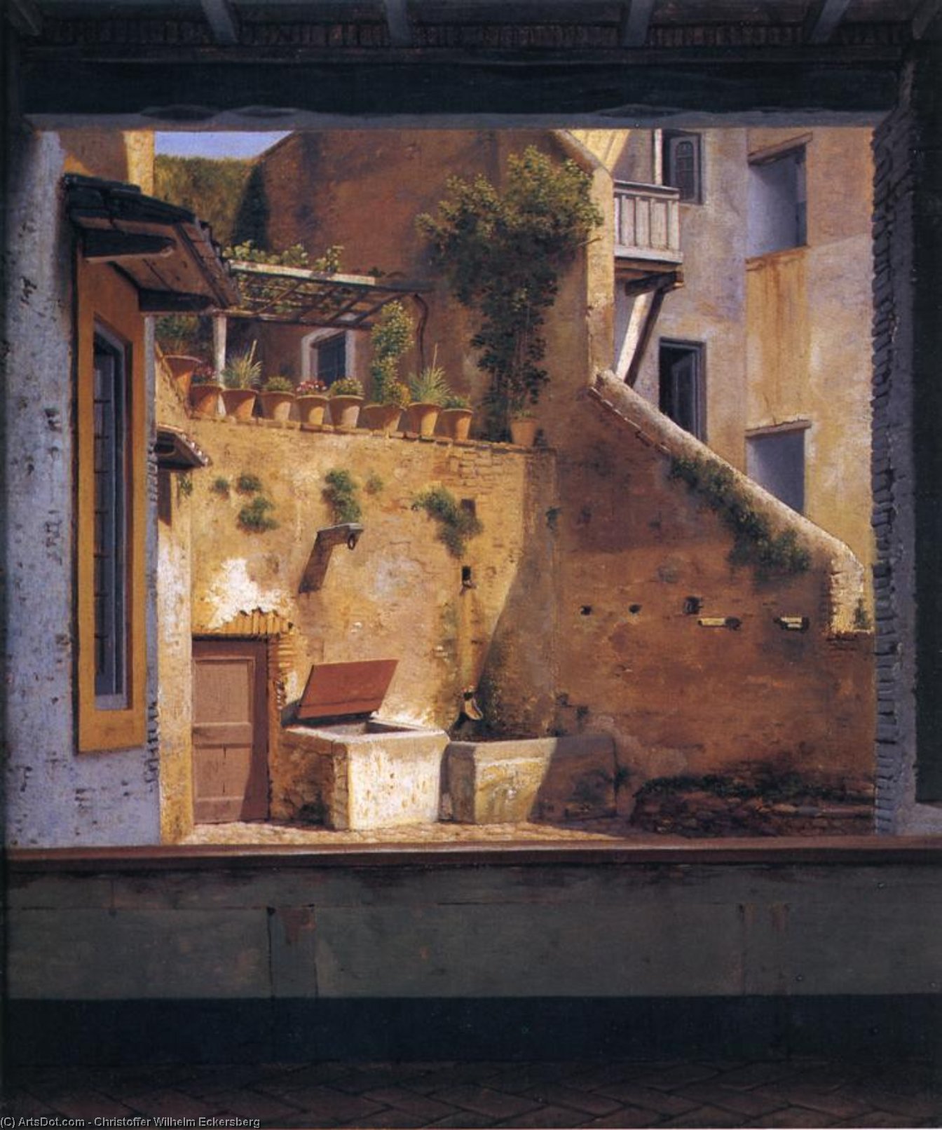 A Courtyard In Rome — Christoffer Wilhelm Eckersberg