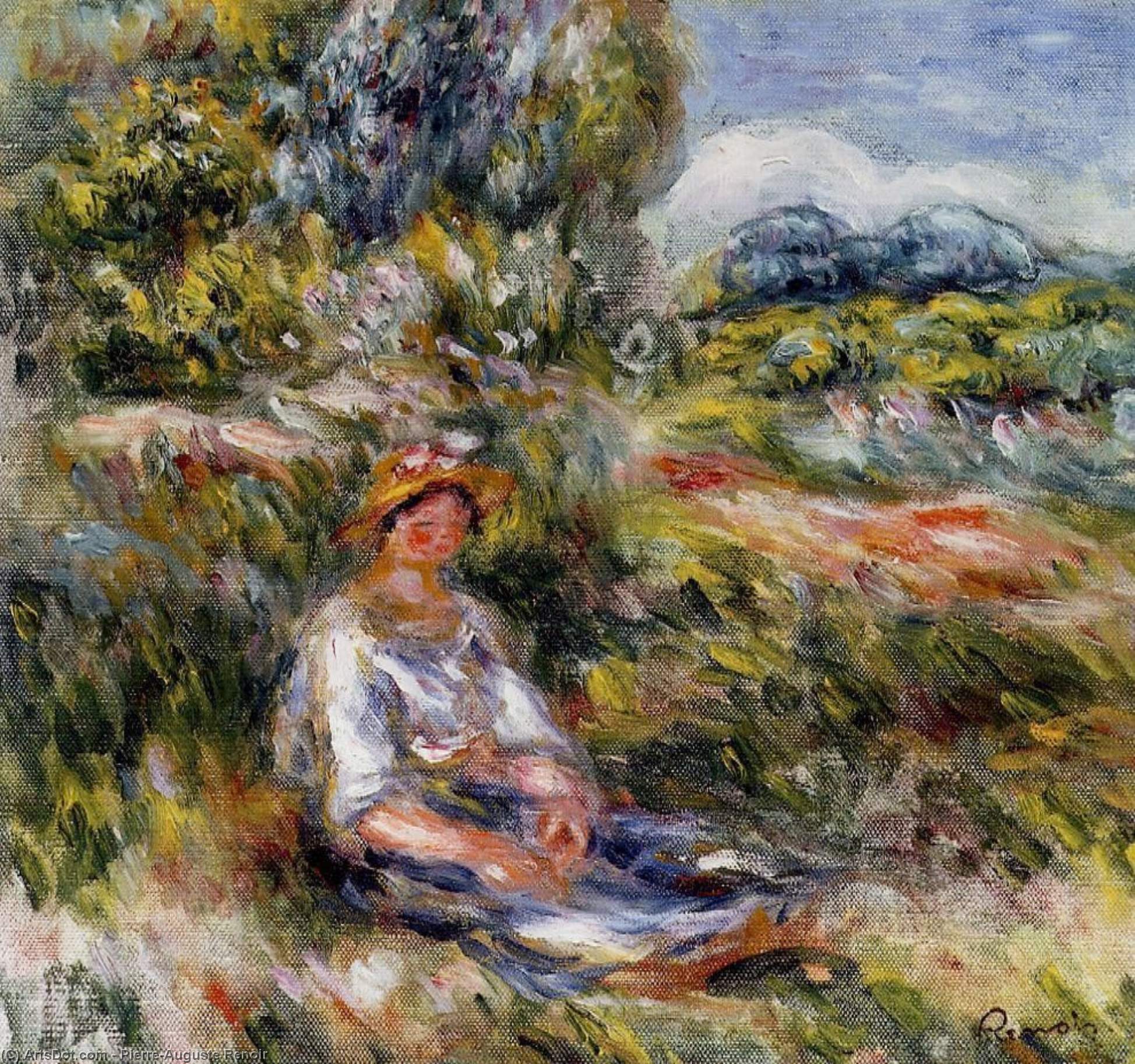 Pierre-Auguste Renoir - Young Girl Seated in a Meadow