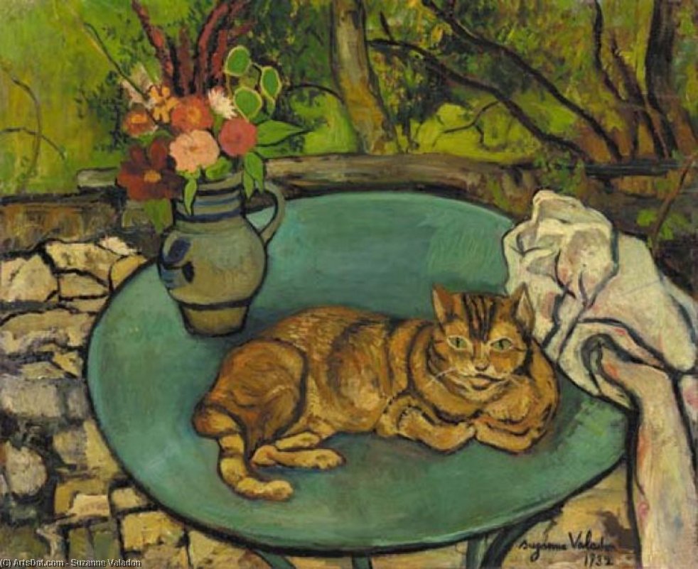 Suzanne Valadon - Raminou and pitcher with carnations