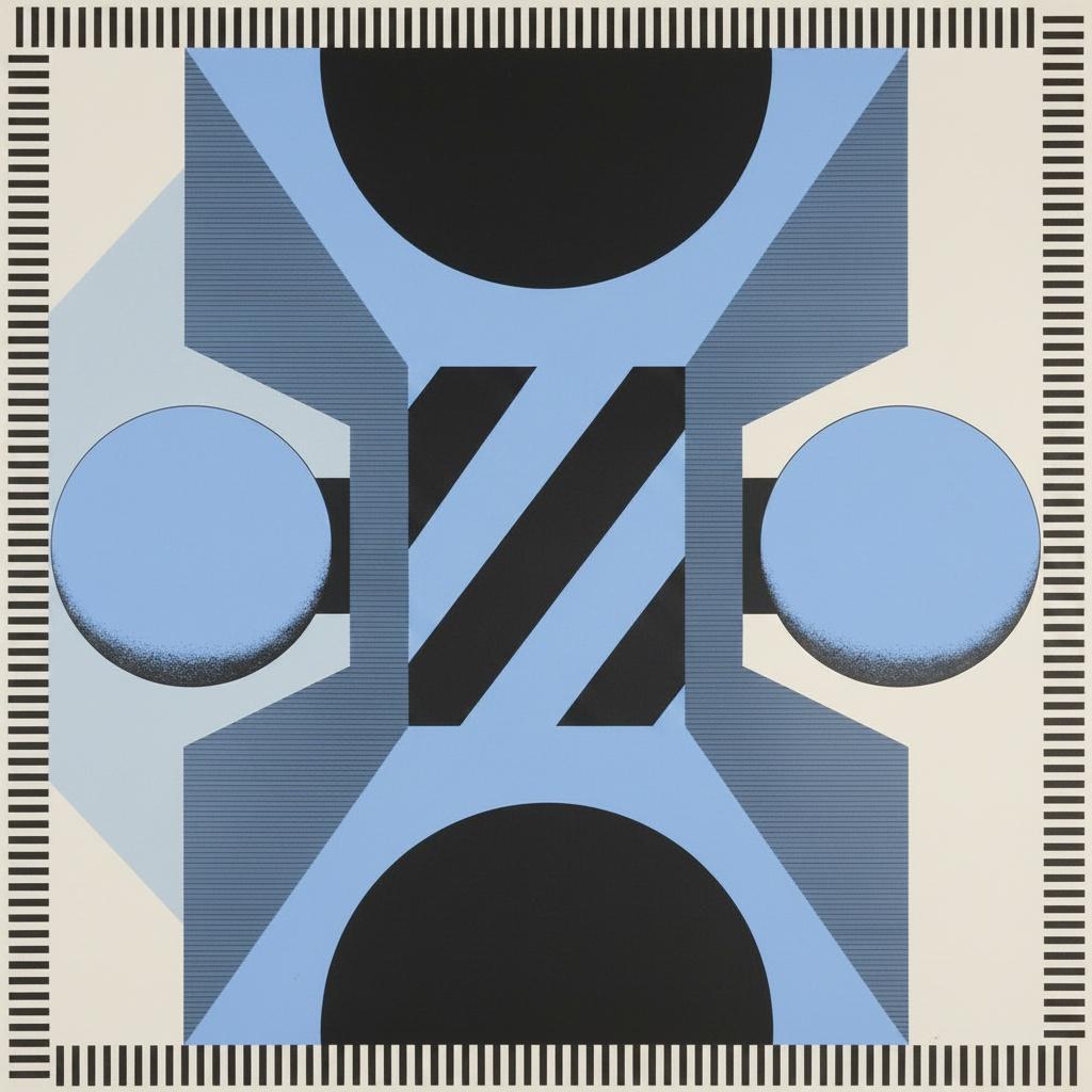 Celestial Symmetry In Periwinkle: A Monumental Study Of Geometric Equilibrium And Serenity — Jean-paul Blanchet