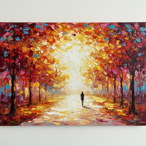 Radiant Path Through Autumnal Embers: A Singular Vision Of Luminous Transcendence — Christian Noiret