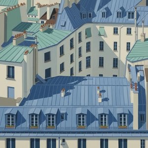 Geometric Serenity: A Monumental Study Of Blue Urban Planes And Silent Shadows — Marion Delorme
