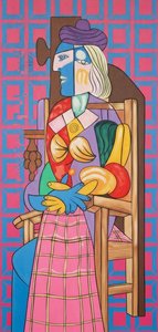 Fragmented Figure In Magenta And Cerulean Blue — Isabelle Dupuis