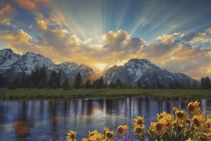 Luminous Solitude: The Gilded Alpine Dawn — Julie Blanc