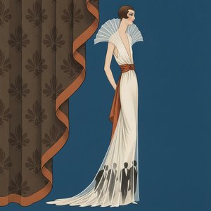 Architectural White Pleats And Silhouetted Figures In Blue — Valentin Laurent De Courcey