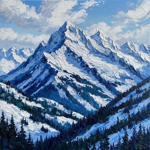 Monolithic Azure Peak: A Sculptural Study Of Eternal Frost And Alpine Shadows — Christian Noiret, Contemporary Abstract