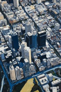 Geometric Pulse: An Urban Tapestry In Azure And Stone — Guillaume Schmitt