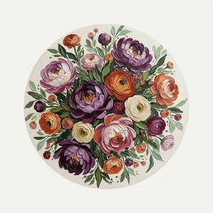 The Sculpted Radiance Of Deep Plum Petals In A Meditative Botanical Circle — Laurent Delcourt