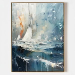 Ätherische Segel Im Bernsteinfarbenen Glanz Einer Nebelverhangenen Atlantikflut — Christian Noiret